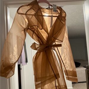 Rachel Zoe Translucent Tan Shirt